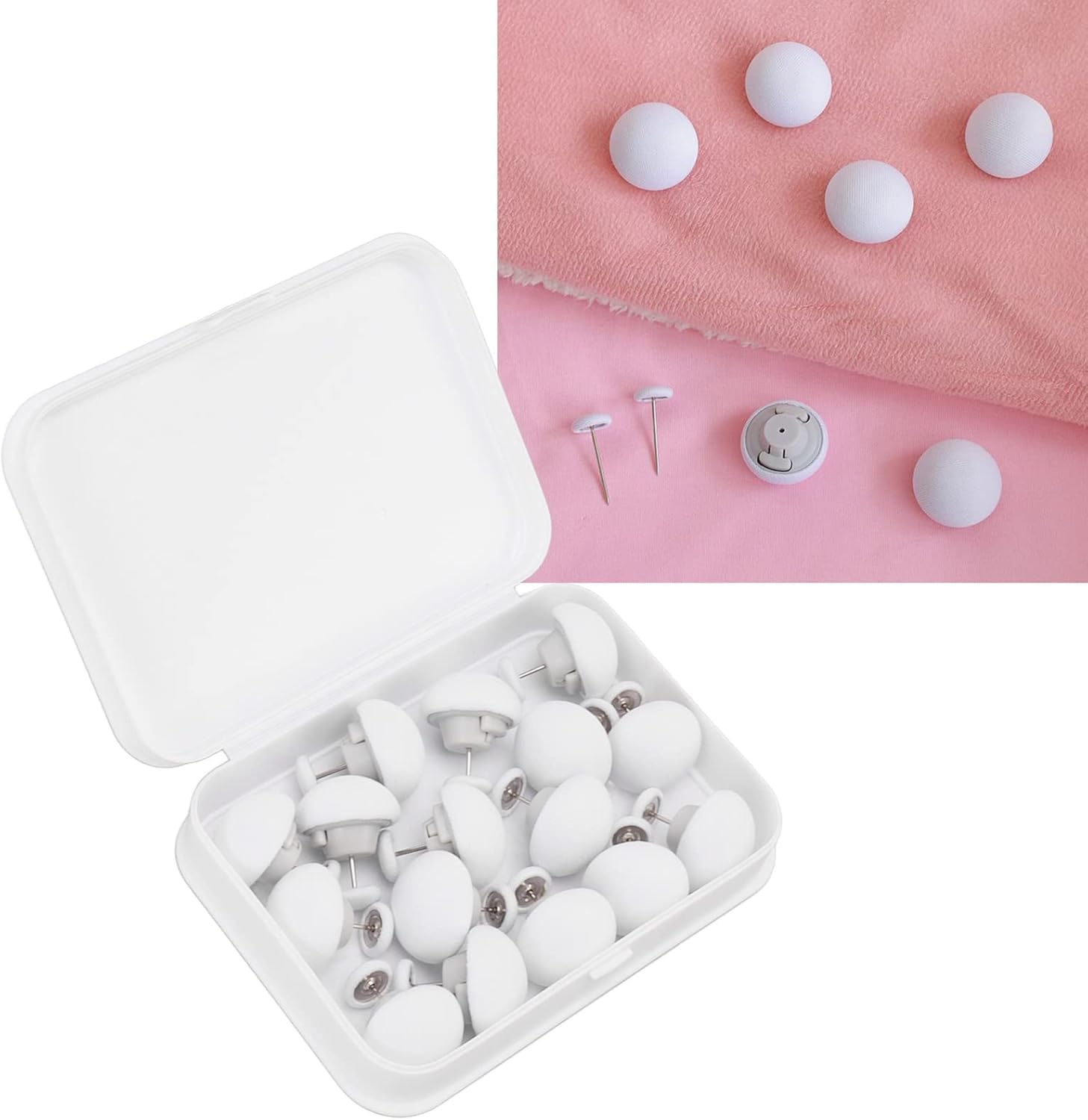 16 Pcs Duvet Clips, Duvet Pins &ndash; Reusable Fixing Buckles for Securing Bed Sheets, Duvet Covers, Cushions, and Curtains, Comes with Box（ White） image number 6