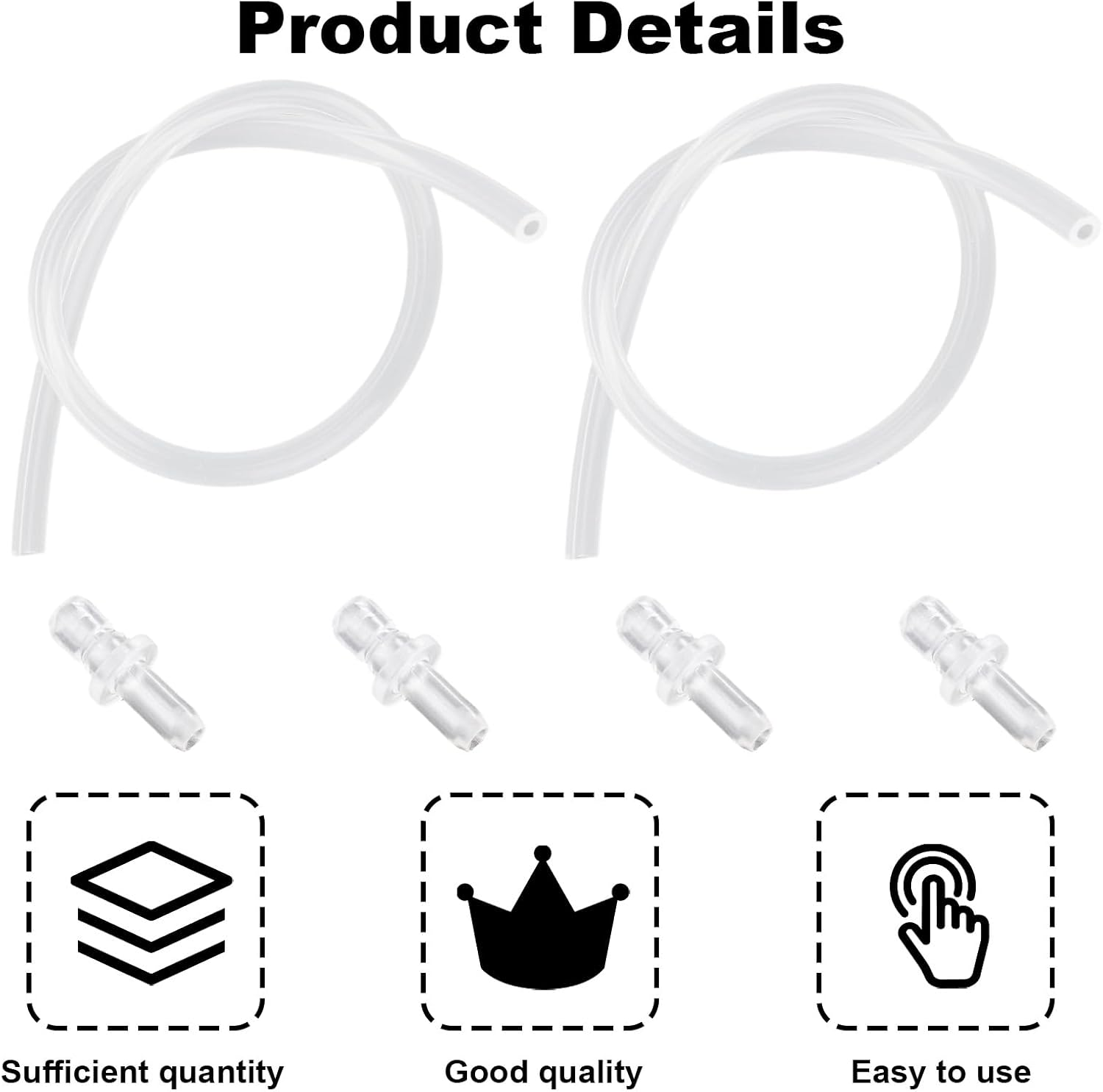 Lasuroa 2 Pcs Milk Tubes Hoses with 4 Connectors, 14.96In Silicone Milk Tube Hoses Replacement Ideal Replacement Accessories for Jura HP3 Coffee Machines image number 6