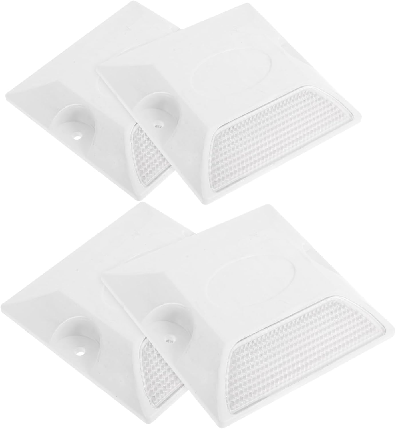 Mikinona 4Pcs Reflective Delineator Plastic Road Markers for Driveway Safety Street Reflectors Driveway Easy to Install Pavement Markers Reflectors for Enhanced Visibility