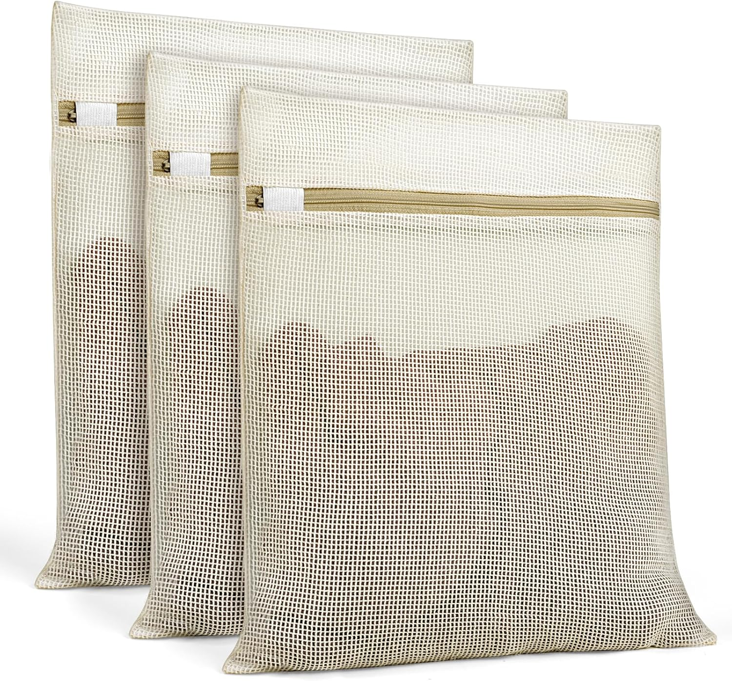 Natural Cotton Mesh Laundry Bags 12X16" 3-Pack,Gentle Wash for Lingerie, Baby Clothes & Travel Essentials image number 3