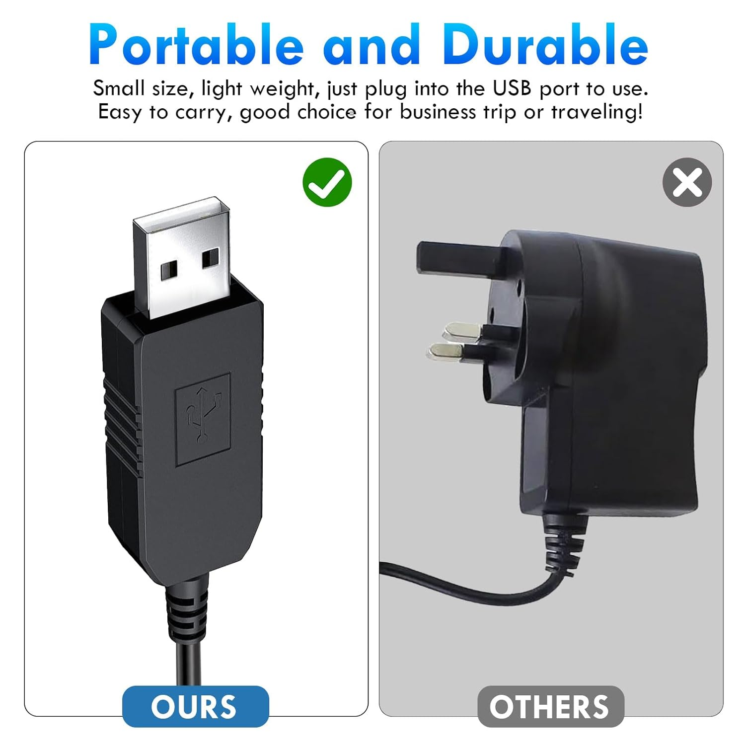 A00390 Charger Cable for Philips One Blade, 4.3V Charger Compatible with Philips One Blade QG3340 A00390 RQ320 RQ328 RQ330 RQ331 RQ338 RQ350 QP2520/QP2590/QP2570/QP2572 image number 4