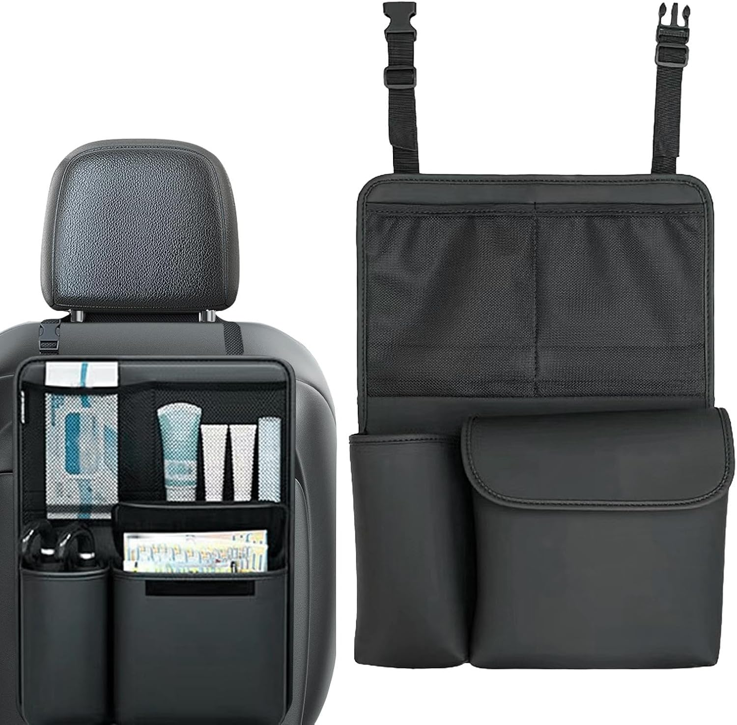 Generisch Back Seat Car Organiser, Car Seat Storage Bag - Car Storage, Seat Pocket, Headrest Organiser, Car Document Holder with Large Capacity for Motorhomes, Suvs, Trucks