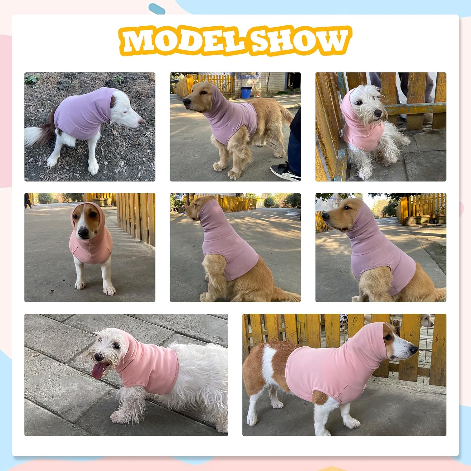 Lelepet Dog Anxiety Relief Shirt, Dog Vest Neck Wound Cover, Two Way Wearing Calming Shirts for Dogs Anxiety, Dogs Anxiety Calming Wrap for Fireworks, Thunderstorm, Travel, Separation, Purple S