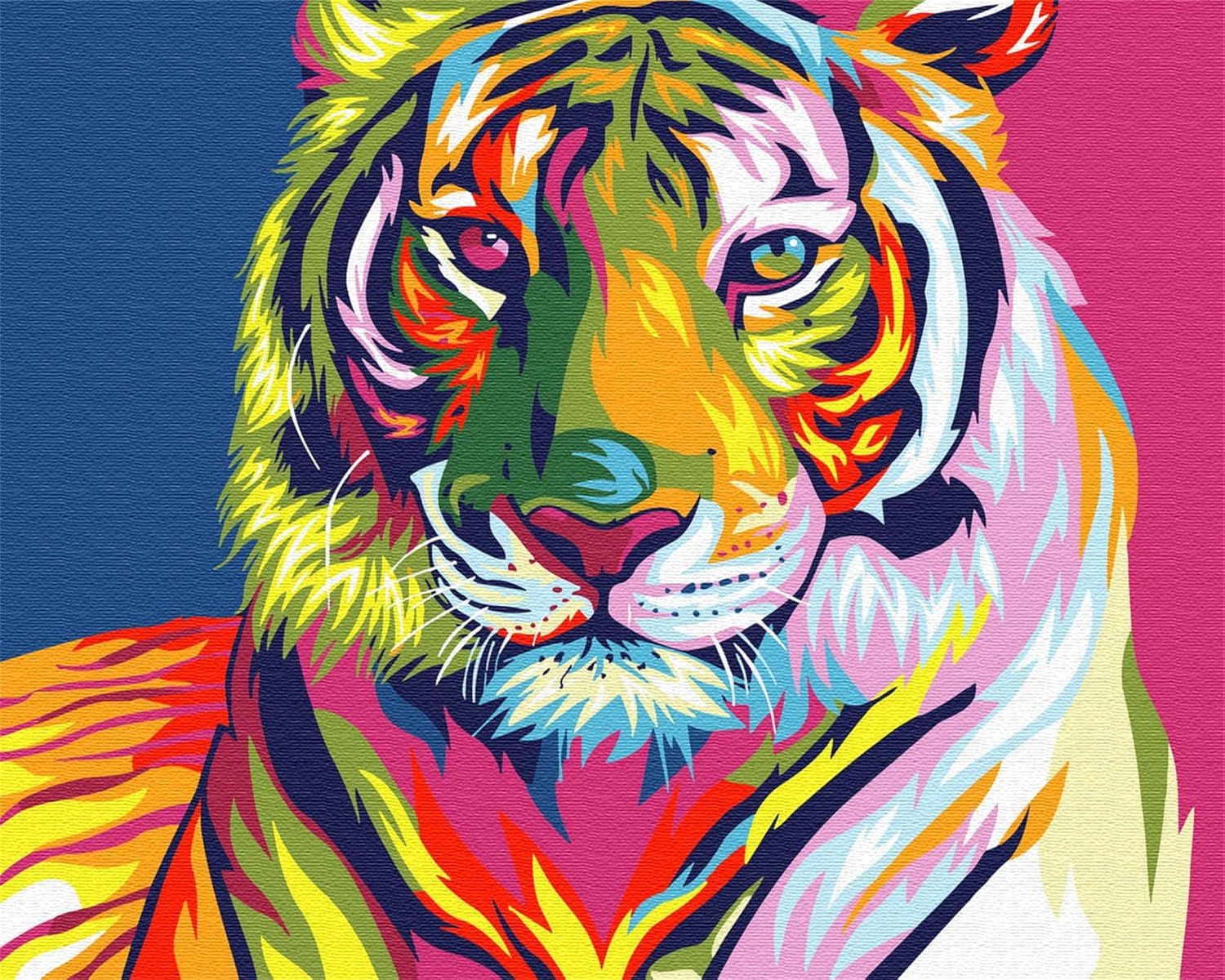 Komking Paint by Number for Kids & Adults Beginner, Paint by Numbers Kits on Canvas, Art Craft Painting Kits Gifts for Home Decor, Colorful Tiger without Frame 16X20Inch image number 6