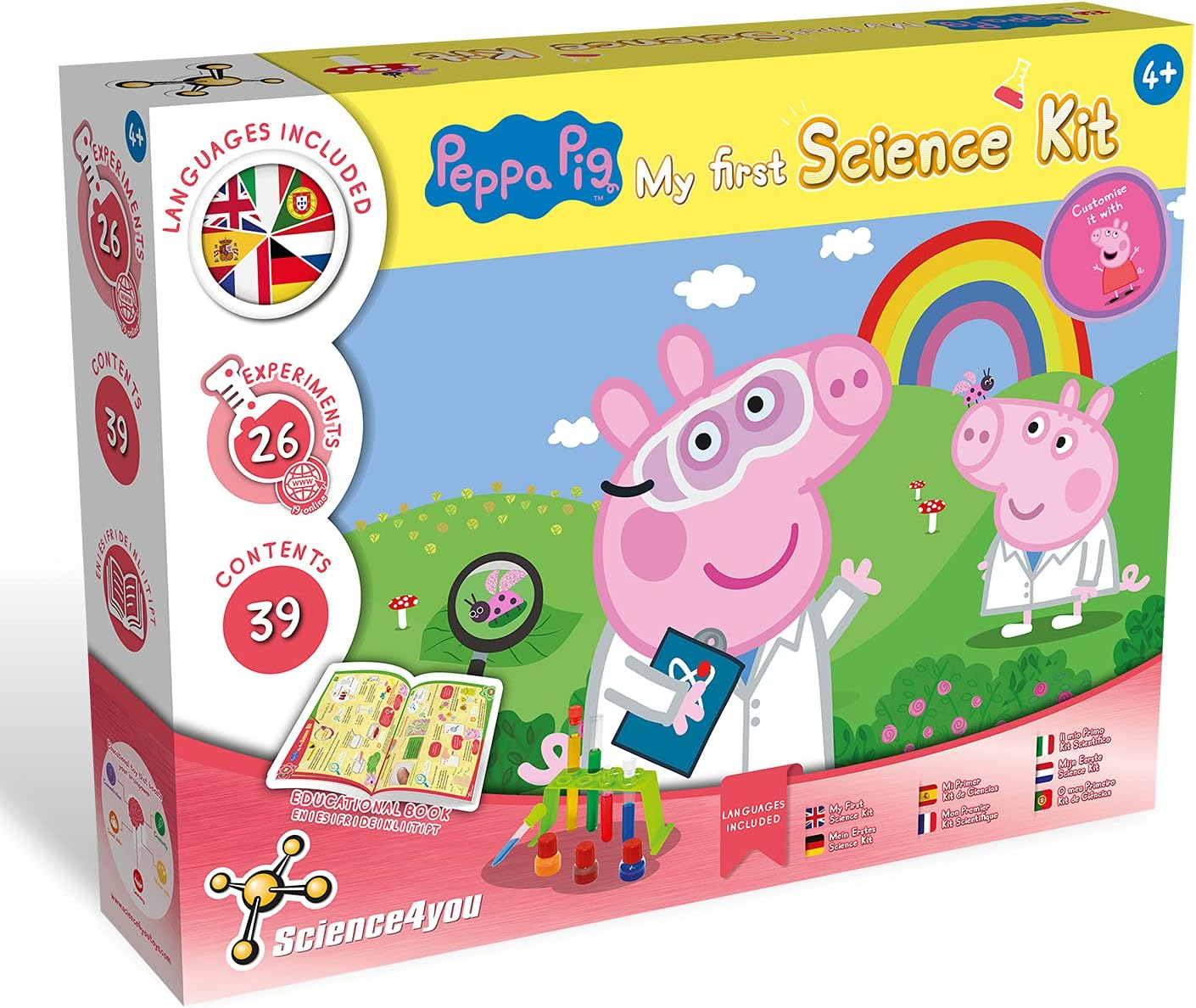 Science4You - Peppa Pig'S Science Kit for Kids Age 4+ - 26 Experiments: Giant Bubbles and Seed Growing Kits, STEM Toys, Learning Games for Boys and Girls 4-7 Years Old