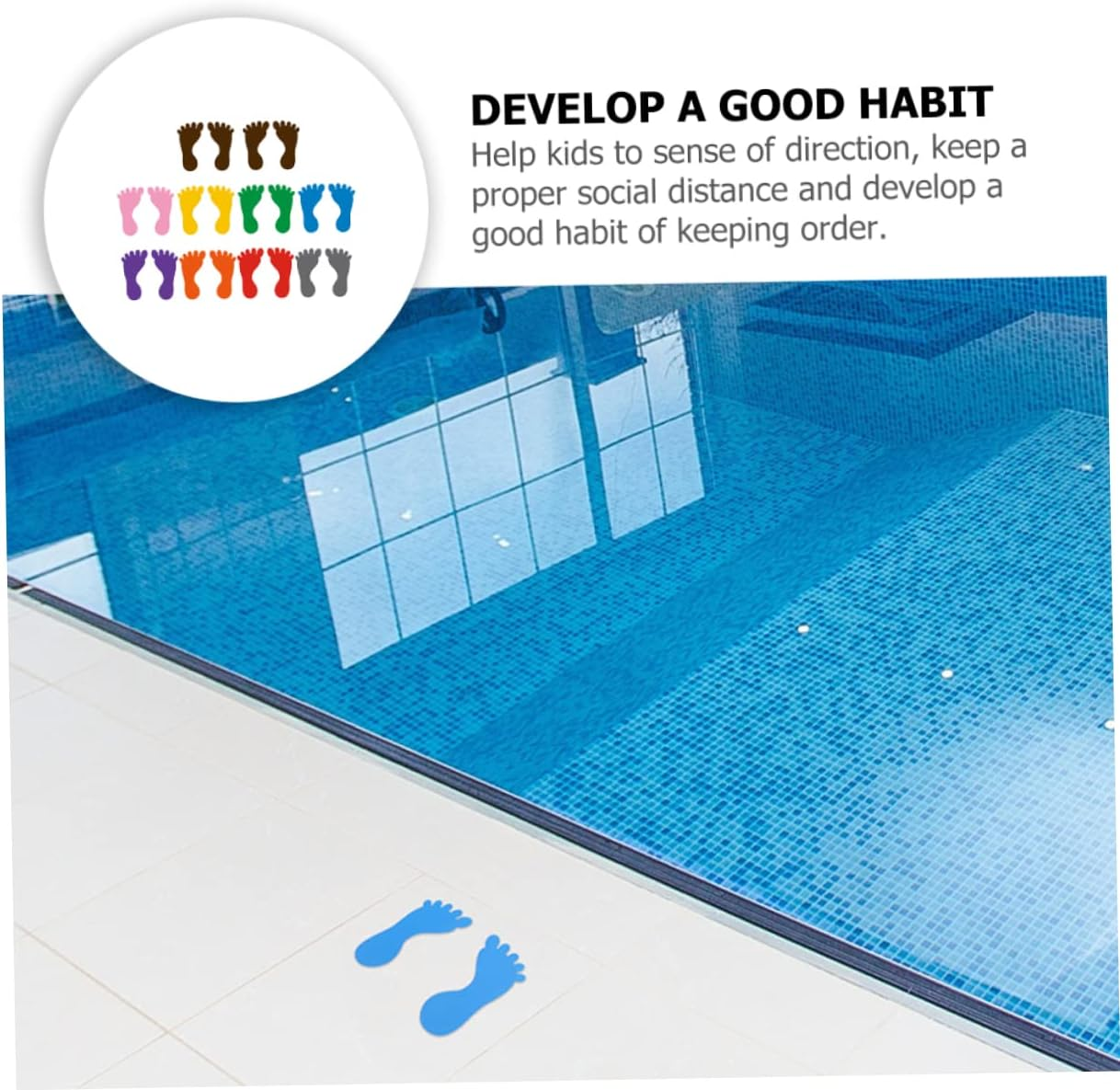 10Pairs Boy Girl Footprint Stickers PVC Decals for Kindergarten Floor Decor Safe Easy to Install Remove Suitable for Smooth Surfaces Mixed Color Design