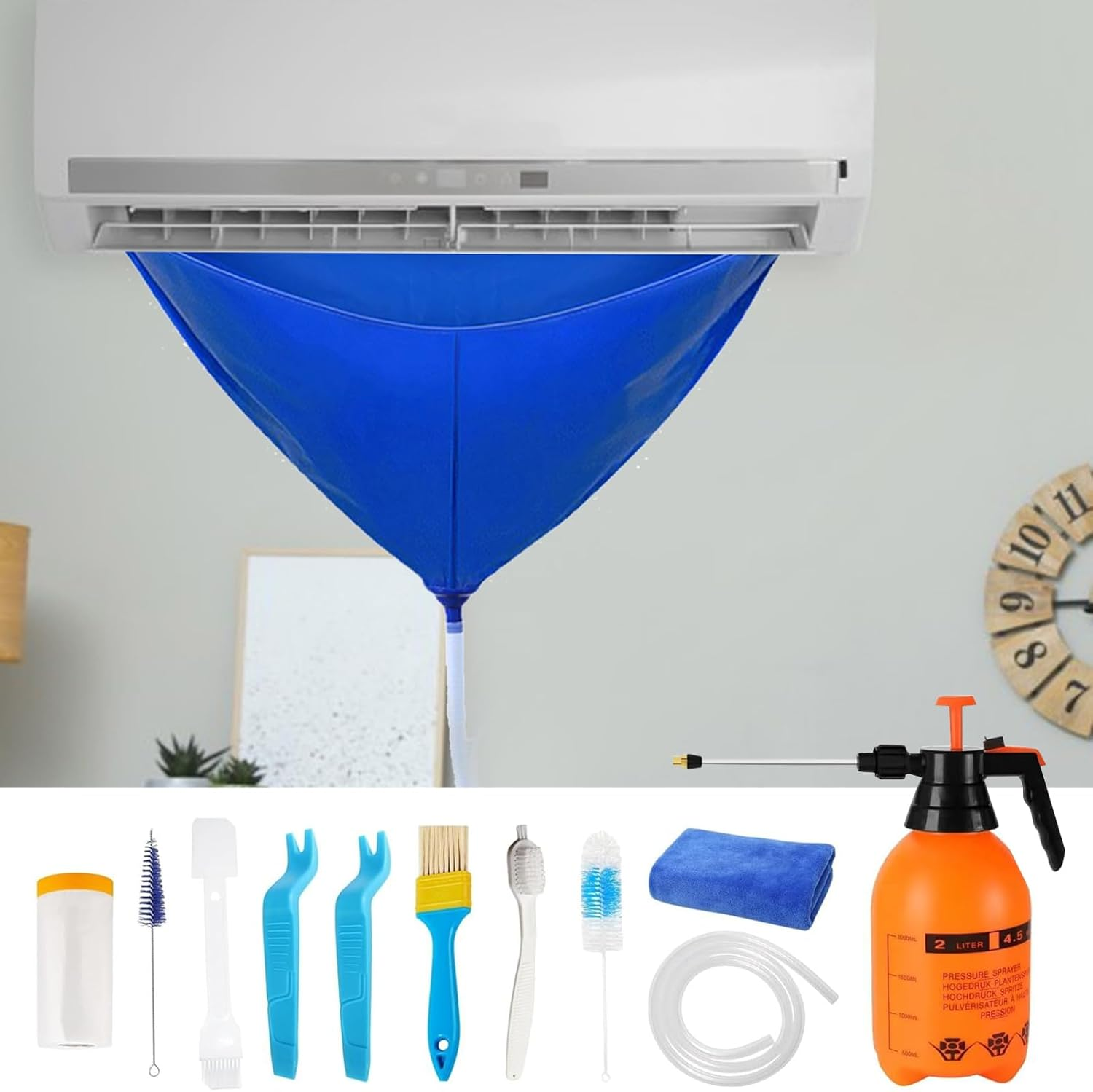 Frxib Ac Cleanings Kit - 1 Set Split Ac Unit Cleanings Bag - Air Conditioner Cover Waterproof Bag for Household Home Room Wall Mounted Dust Washing Protector image number 4