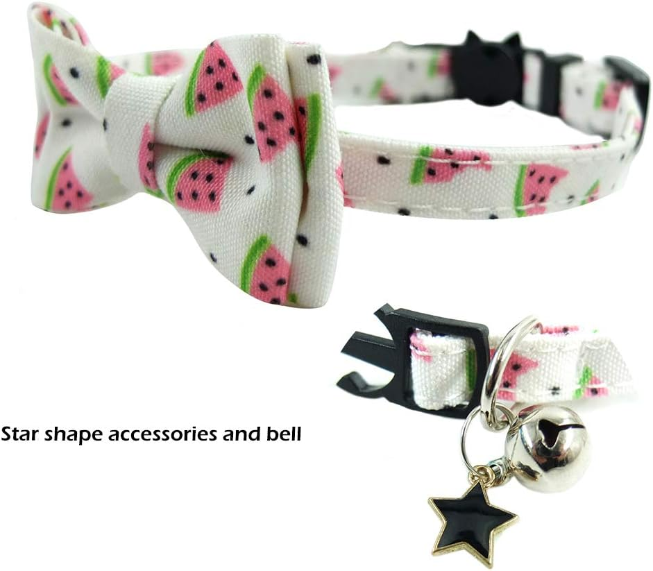 Xpangle Bowtie Cat Collars Breakaway with Bell, Adjustable Cute Kitty Collars Safety Buckle Kitten Collar for Cat Puppy 7.5-11In - 14 image number 2