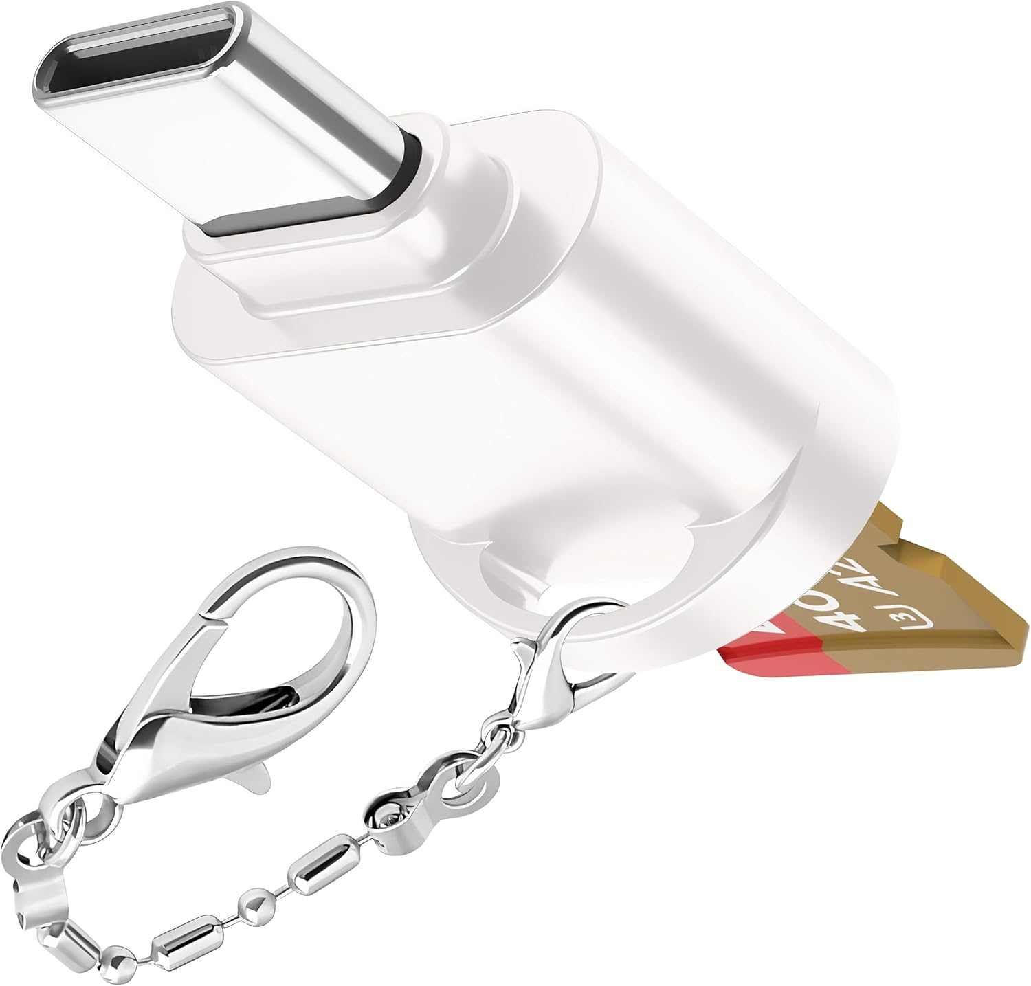 Wansurs USB-C Micro SD Card Reader for Android, Micro SD Card to Type-C Adapter, USB C Card Reader for Camera Memory Card with Keychain, Card Reader for PC Android Phone (Black)