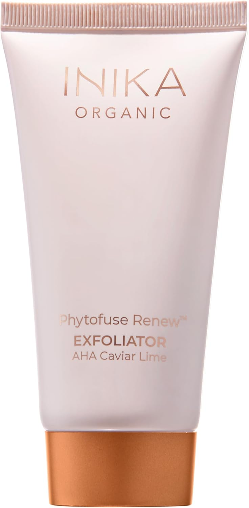 INIKA Organic Phytofuse Renew Exfoliator | Ahas and Natural Exfoliating Bamboo + Pumice for Soft, Smooth & Balanced Skin. Combined Physical + Chemical Exfoliation with Nourishing Ingredients. 75Ml