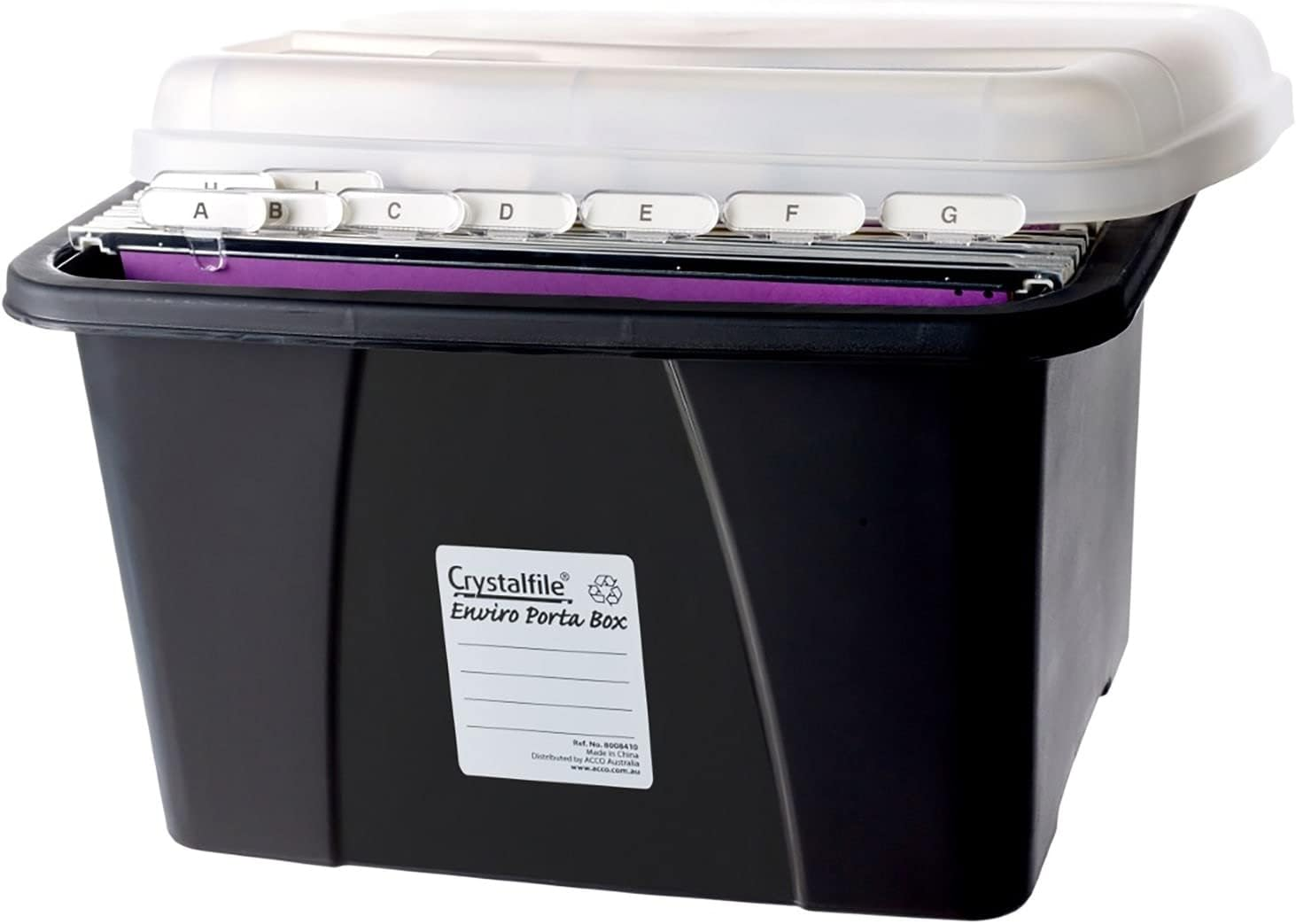 Crystalfile Suspension Filing Porta Box, Black/Clear, 32 Litre Capacity