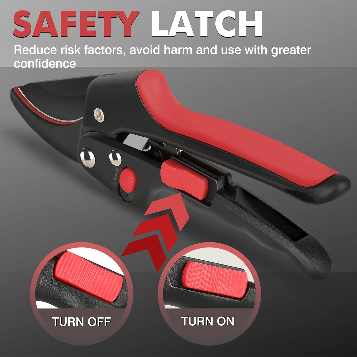 Milifox Ratchet Pruning Shears Secateurs for Gardening, Bypass Scissors with Sk-5 Steel, Professional Anvil Garden Tree Trimming, Cutting Rose Tree Plants