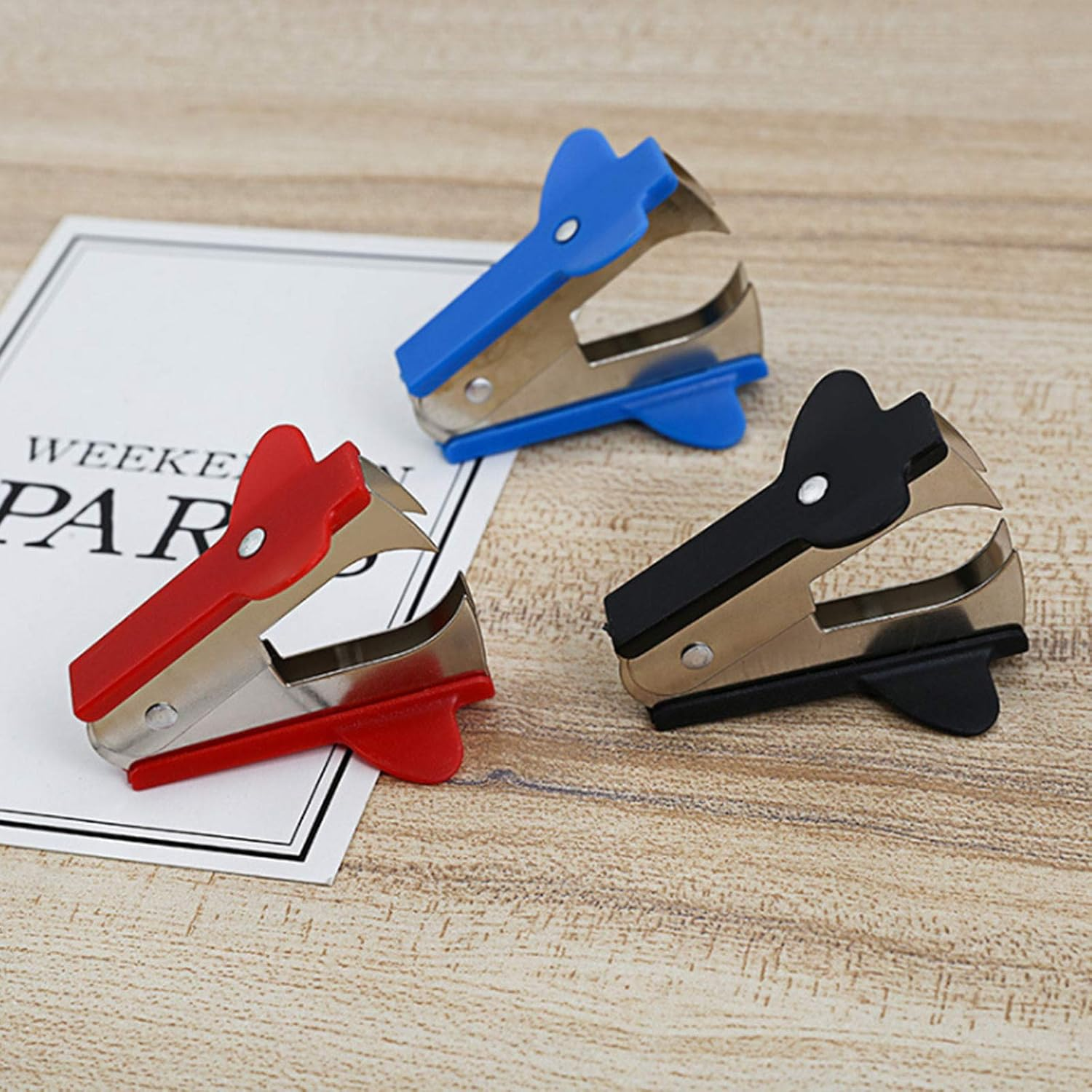 Staple Removers, Staple Pull Tool Family School Office Staple Remover Tool with Plastic Grip (Multicoloured) image number 5