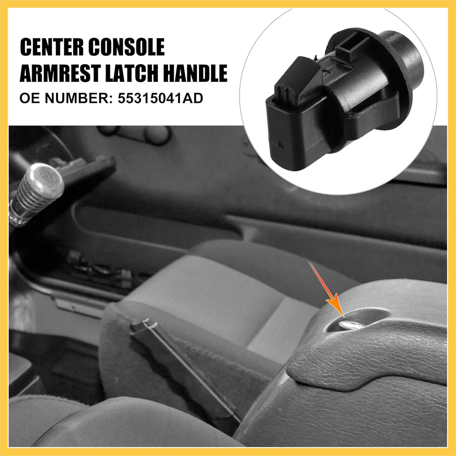REPAIROCK Floor Center Console Lid Latch for Jeep Wrangler for Jeep TJ 2001-2006 55315041AD 55315041AC Black Auto Replacement Parts image number 4