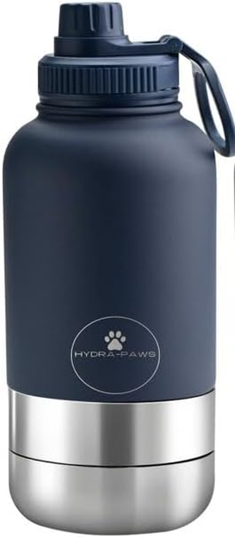 Hydra-Paws Pets Double Wall Vacuum 32Oz Insulated Stainless Steel 3 in 1 Water Bottle (Navy Blue, 32Oz) - Black image number 7