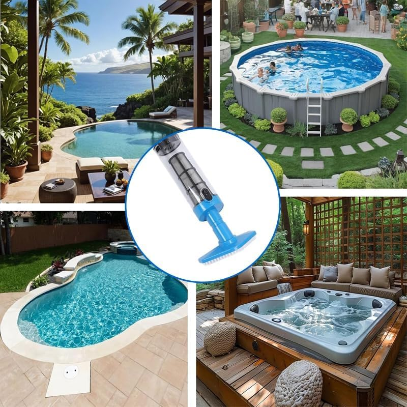 3-In-1 Cordless Rechargeable Powerful Motor Swimming Pool Vacuum Cleaner, Handheld Underwater Vacuum with Dual Filters, Lightweight for Easy Cleaning image number 2