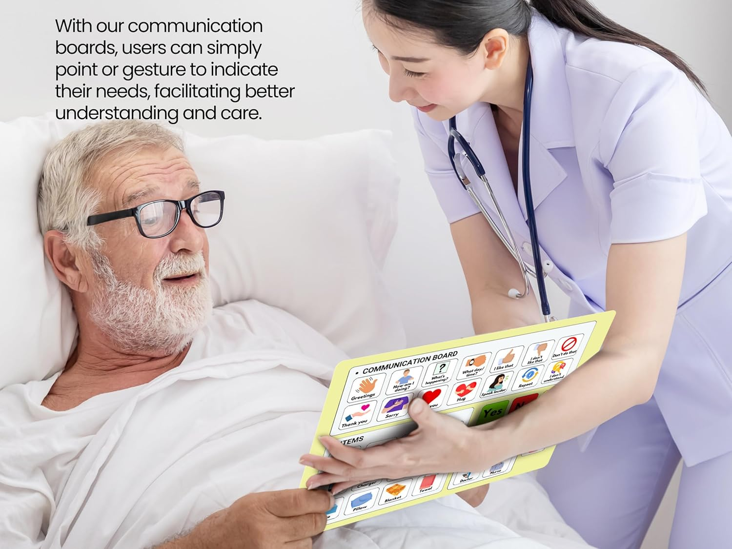 Communication Boards Set for Non Verbal Adults Aphasia Stroke Patients, Hospital and Care Home Use, Picture Symbol Communication Cards image number 6