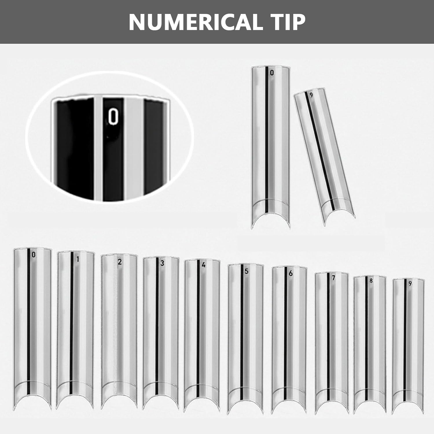 Extra Long No C Curve Straight Square Half Cover Nail Tips, 500 Pcs 10 Sizes for Acrylic & Gel Extensions - Jotron image number 3