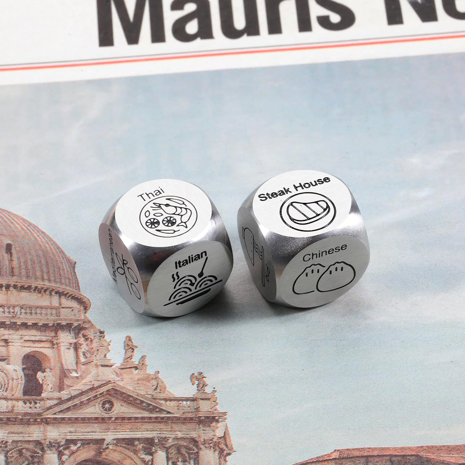 11Th Anniversary Steel Gifts- Date Night Ideas for Couples Iron Gifts for 11Th Anniversary 11 Year Wedding for Her Him Food Decision Dice Christmas Birthday Gifts for Boyfriend Husband image number 4