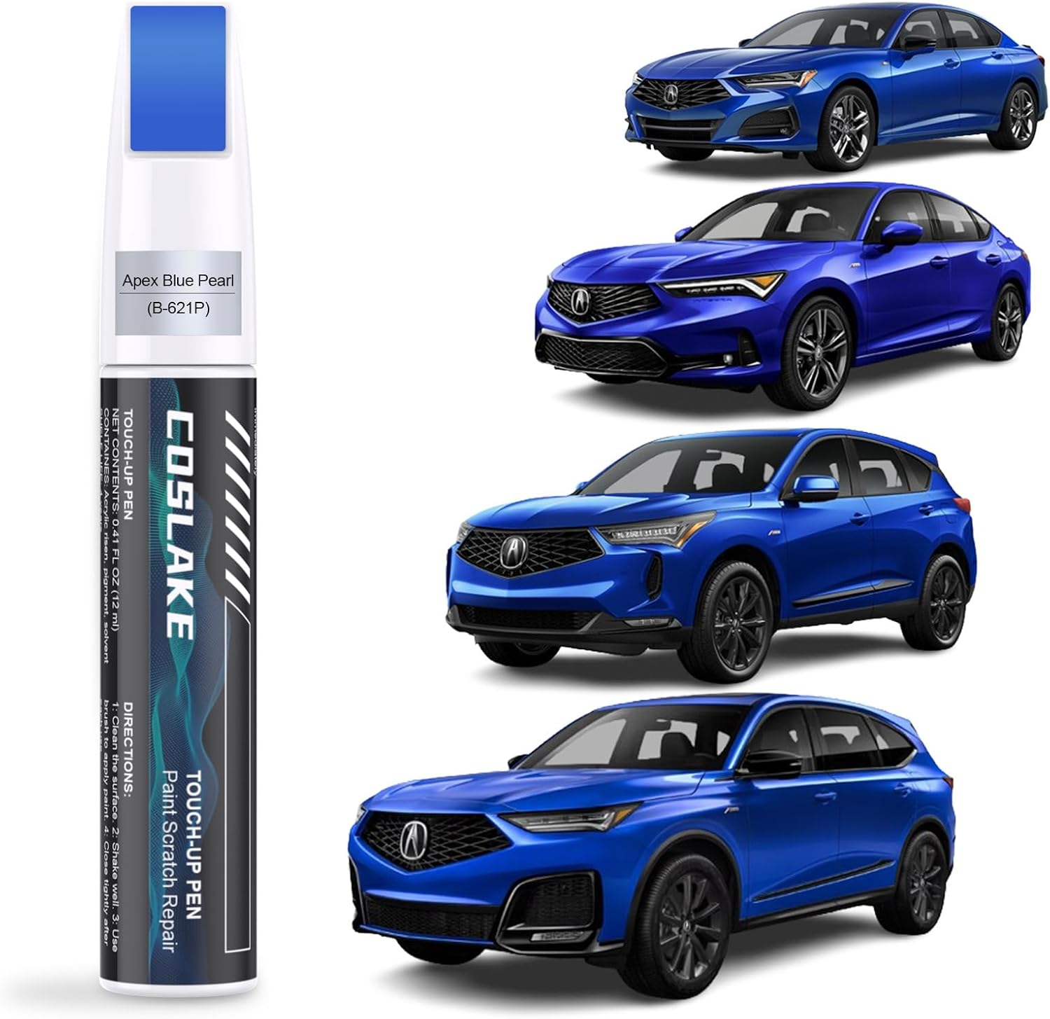 Car Touch up Paint(Platinum White Pearl(Nh-883P)) for Acura, Car Paint Scratch Repair Kit, Quick & Easy Solution to Repair, 2 in 1 Scratch Remover Pen with 2PCS Disposable Micro Applicators