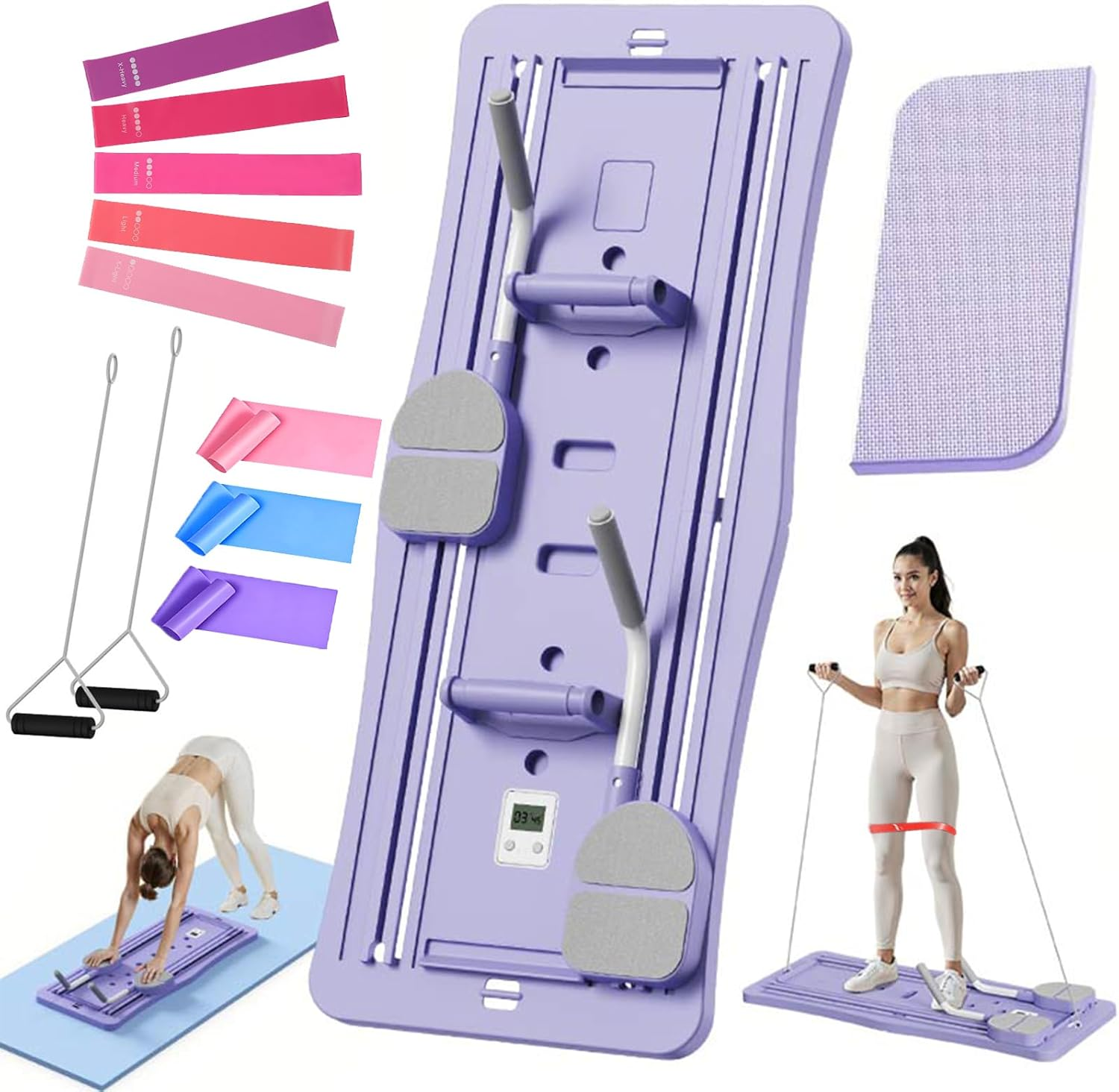 Pilates Board - Pilates Reformer Set, Multi-Purpose Foldable Pilates Reformer Board for Home, 5 in 1 Pilates Sliding Board image number 4