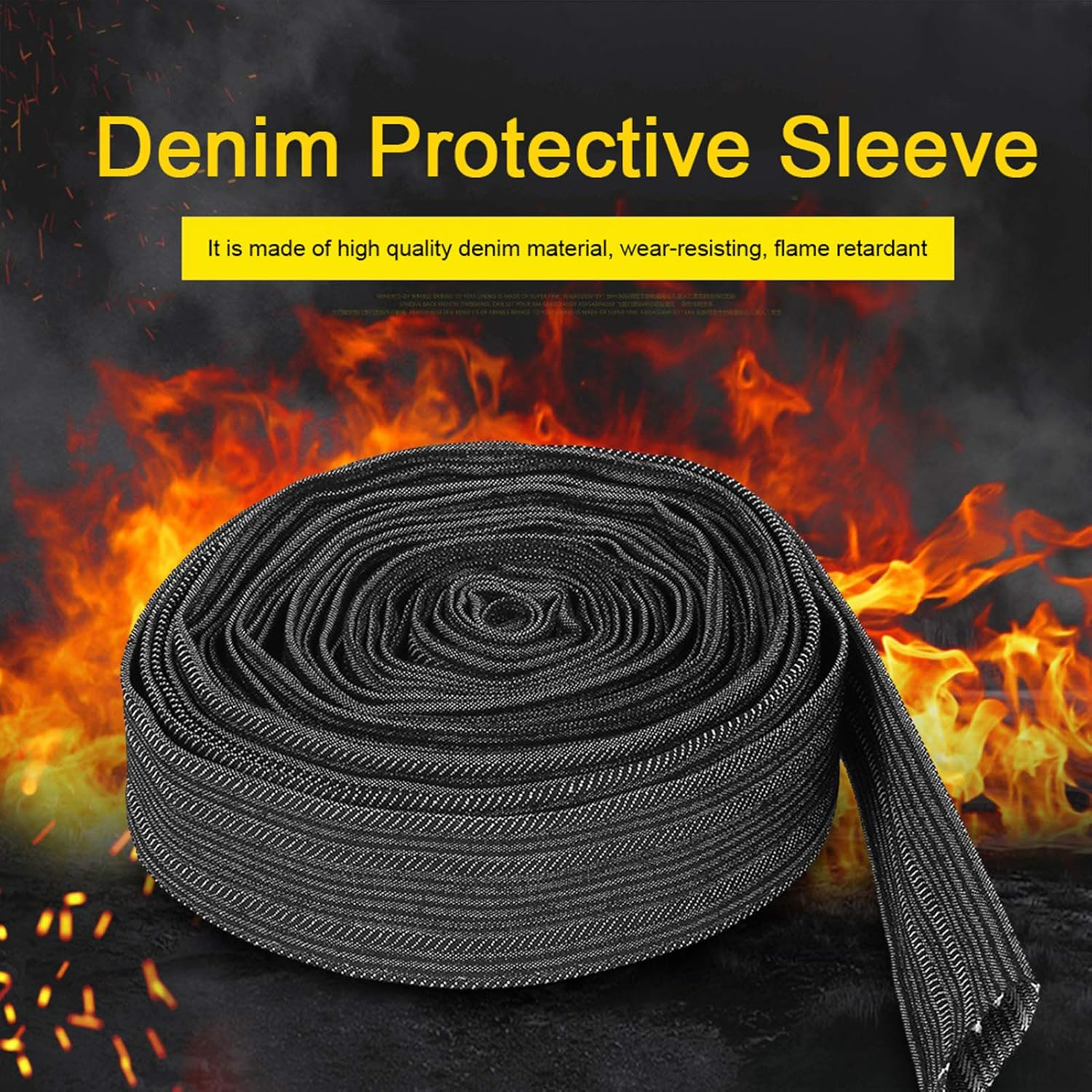 EVTSCAN Cable Sleeves,7.5M Denim Protective Sleeve Sheath Cable Cover for Welding Torch Hydraulic Hose image number 6