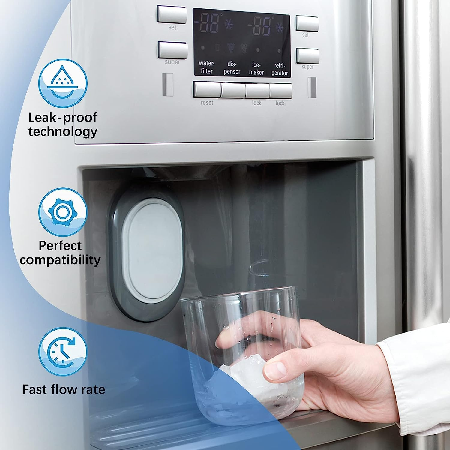 836848 Refrigerator Water Filter for Fisher & Paykel 836860, 862285, 862284, E402, E442B, E522B, RO185014, RO185011 Fridge Water Filter(2 Pack)