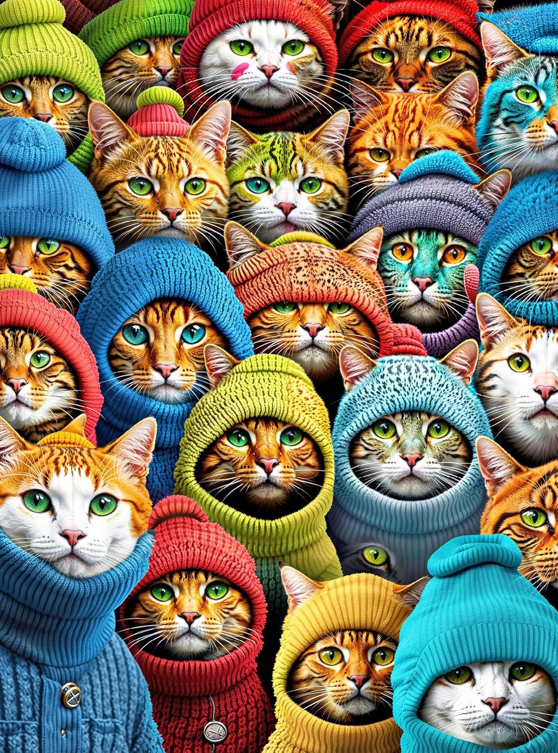 Cross & Glory &ndash; Whiskered World: a Kitty Kaleidoscope &ndash; Cat Jigsaw Puzzle for Adults, 1000 Pieces | Vibrant, Challenging & Detailed