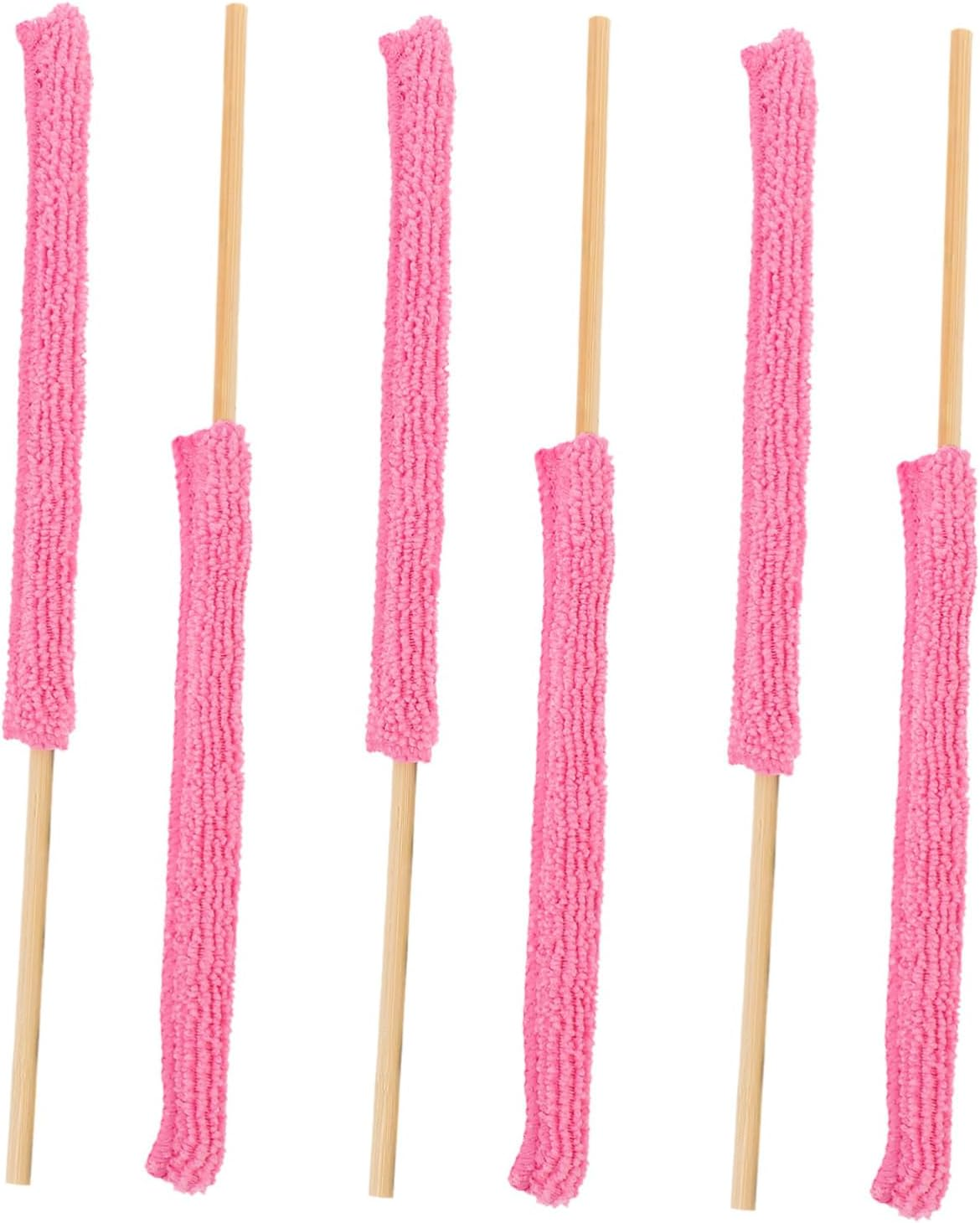 KOMBIUDA 6Pcs Glass Bottle Brush Cleaning Stick Fiber Cloth Covers Multi-Functional Kitchen Bathroom Cleaning Tools for Bottle and Crevice