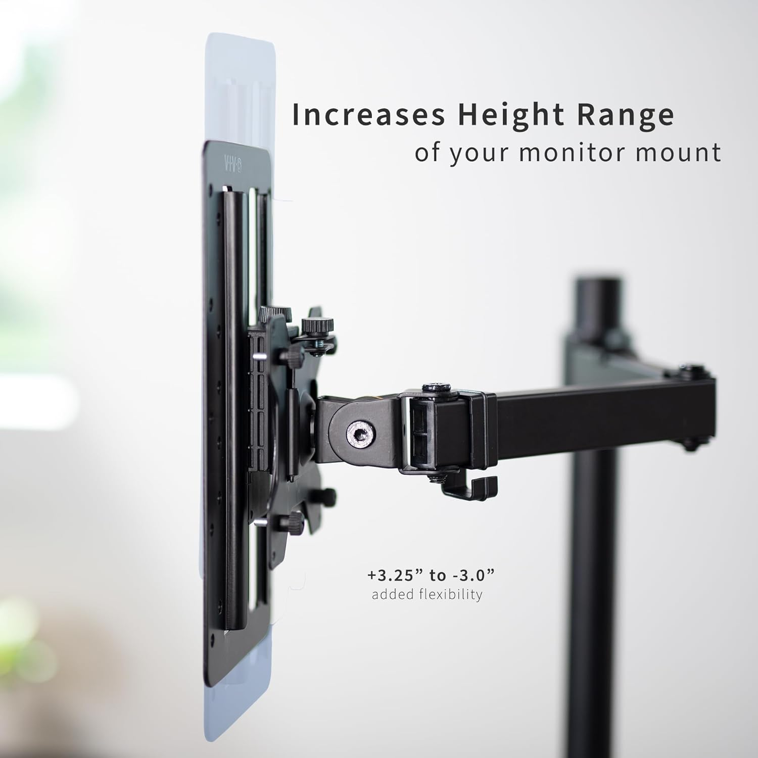 VIVO Height Adjustable VESA Adapter for Single 13 to 27 Inch Monitor, Accessory Bracket Kit for Individual Screen, Black, Stand-Vad3 image number 3