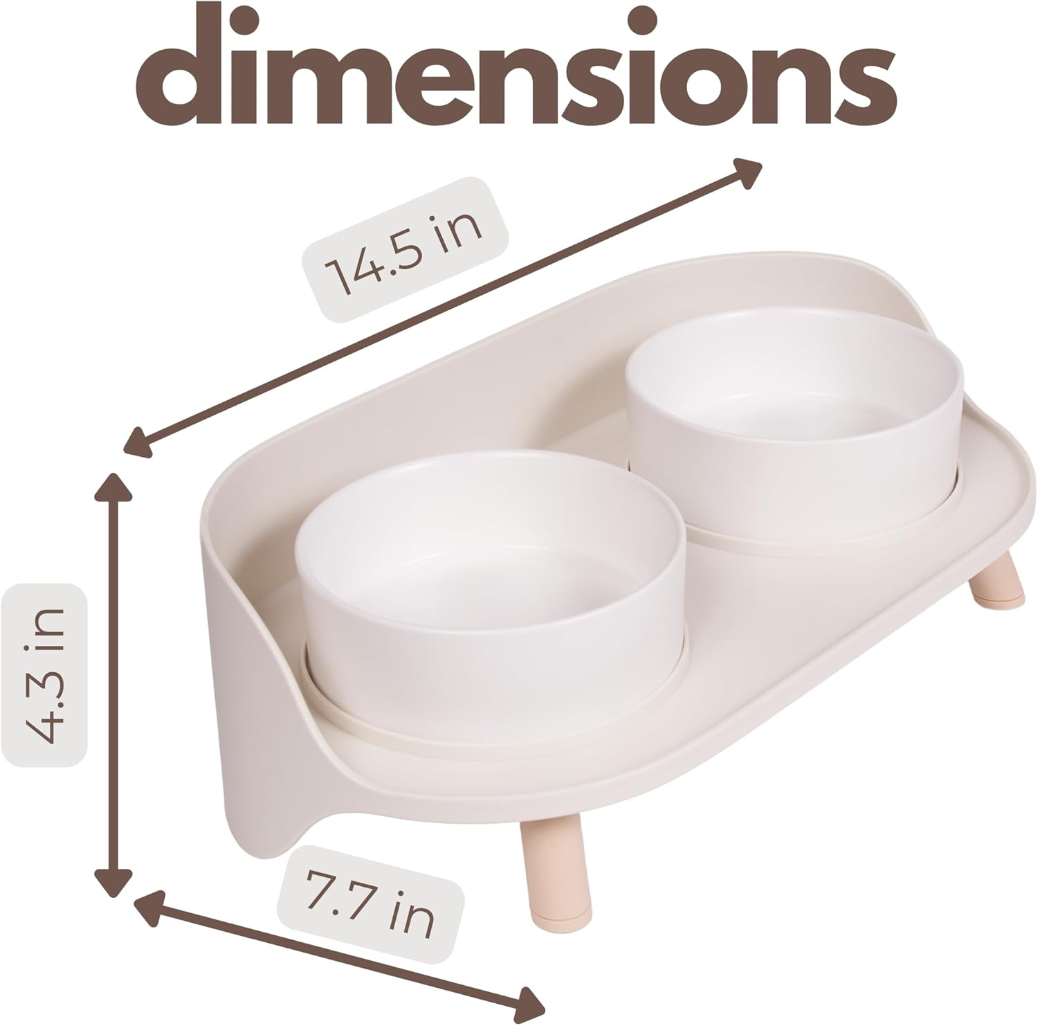 A4DOG Ceramic Dog Bowls with Stand - Elevated Dog Water and Food Bowl Set 13.5Oz Cat & Dog Feeding Station Spill Proof Splash Proof Raised Pet Food Bowls for Dogs, Green/White No Mess Pet Feeder image number 4