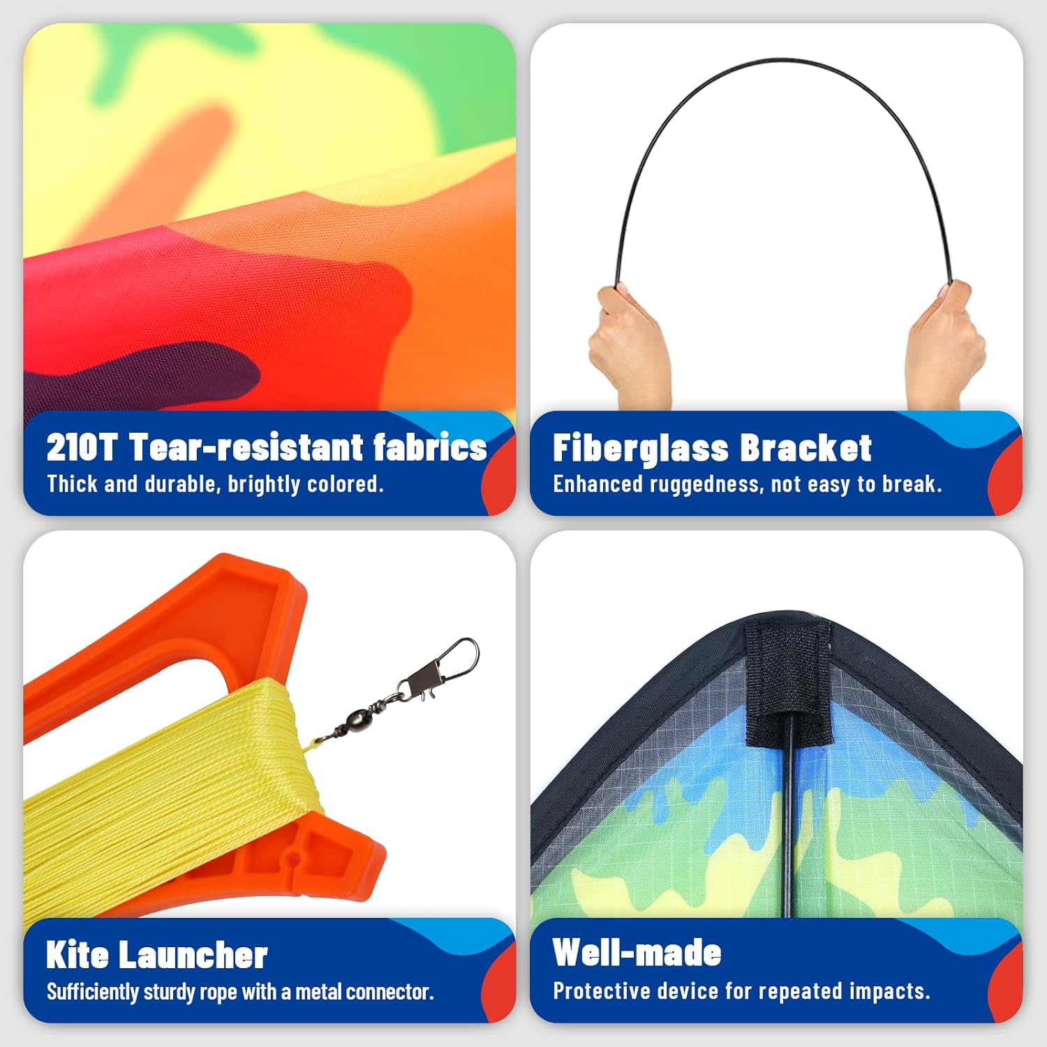 Sgftre Three Headed Shark Kite for Kids and Adults,Kites for Kids Ages 8-12 Easy to Fly,Single Line Beach and Park Kite for Family Outdoor Games image number 3