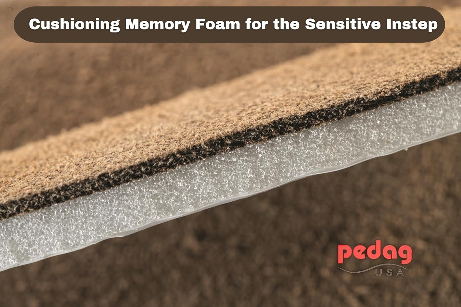 Pedag SUPRA Tongue Shoe Pad | Soft Leather & Memory Foam Shoe Padding - German Handmade, Small/Medium image number 1