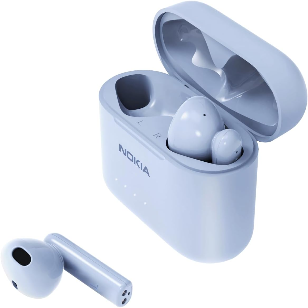 Nokia Essential E3101 Wireless Earphones, Bluetooth 5.1, Fully Wireless Earphones, Bluetooth, ENC Noise Reduction, Hands-Free Calling, Left and Right Separation, up to 20 Hrs Music Playback, Blue image number 1