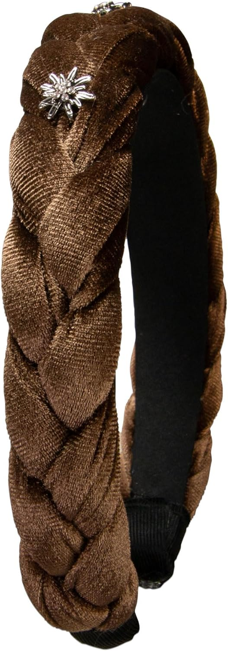 Alpenfl&uuml;stern Costume Headband Velvet Braided Look & Rhinestone Edelweiss - Women'S Hair Accessories Non-Slip Headband Braided for Dirndl (In Traditional Colours) ADV129 (Sage Green)