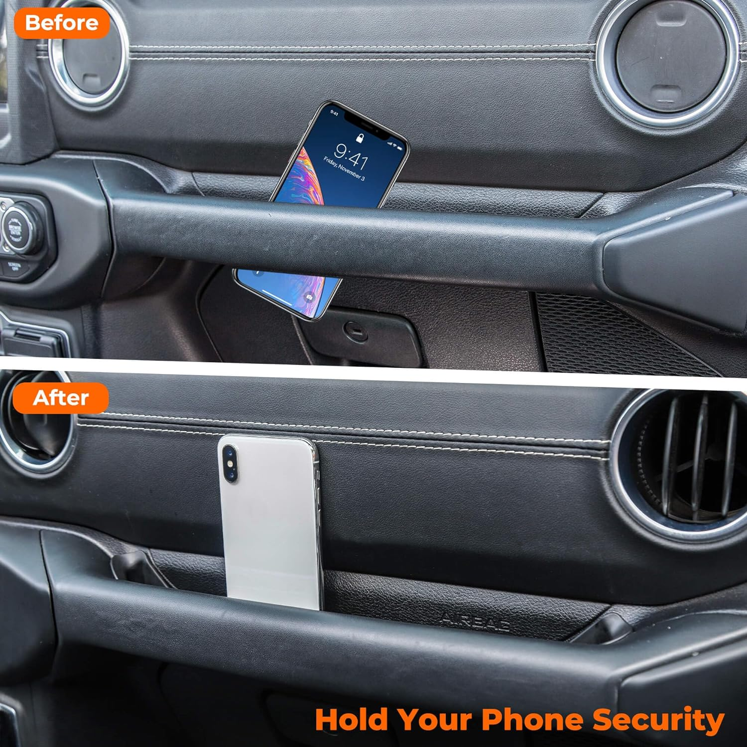 Passenger Storage Tray Organizer Grab Handle Storage Box Fit for Jeep Wrangler JL JLU & Jeep Gladiator JT 2018-2023 Interior Accessories image number 4