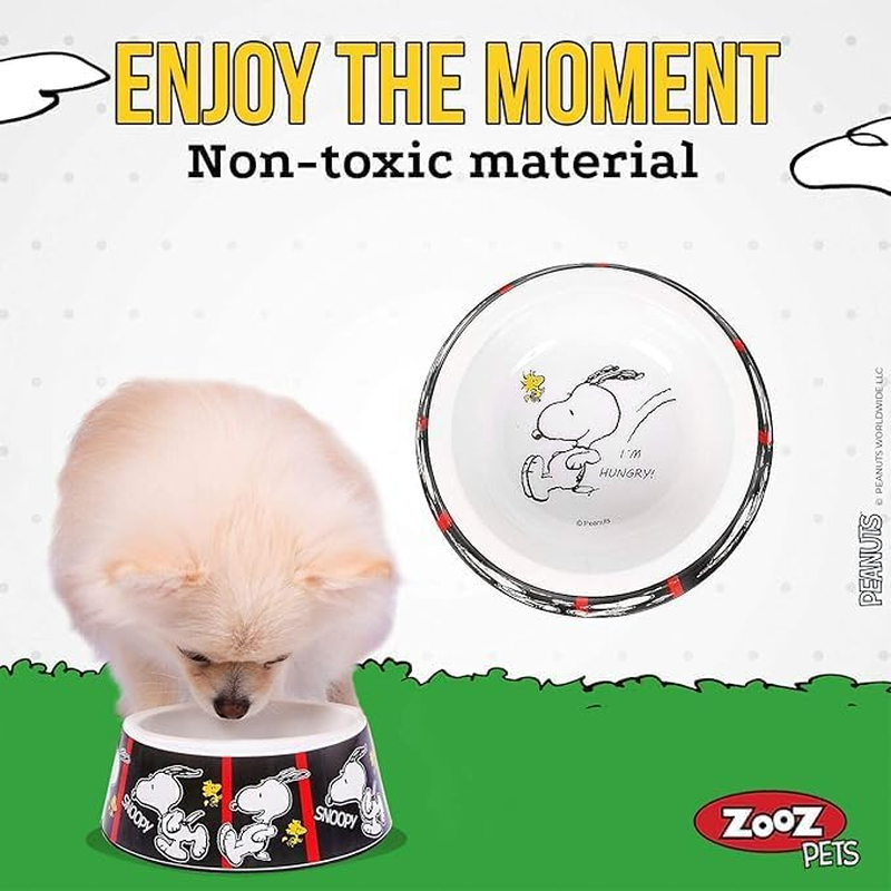 ZOOZ Pets Dog Bowls - Officially Licensed Peanuts - Safe and Colourful Dog Bowls with Non-Slip Silicone Base - and Durable Material - Various Sizes and Colours image number 4