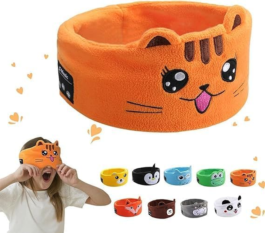 Kids Wireless Headphones Headband, Earphones for Children, Bandeau Toddler Headphones with Thin Speakers & Super Soft Headband (Penguin)