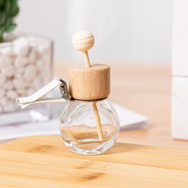 SHUNYUNG Car Diffuser Air Freshener Bottle, 6Pcs Car Perfume Empty Bottles, Diffuser Bottles with Wooden Cap for Essential Oils image number 2