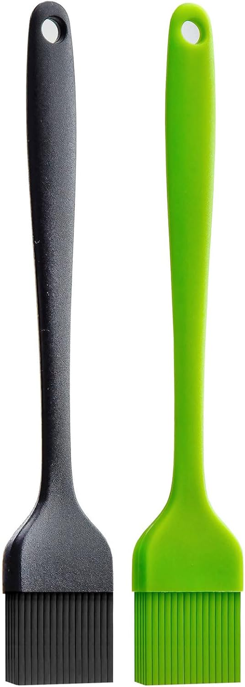 Silicone Brush for BBQ Grilling, Baking & Cooking, 2 Pack, Black, Heat Resistant, Dishwasher Safe - Perfect for Pastries, Meats & More by SZTTY image number 1