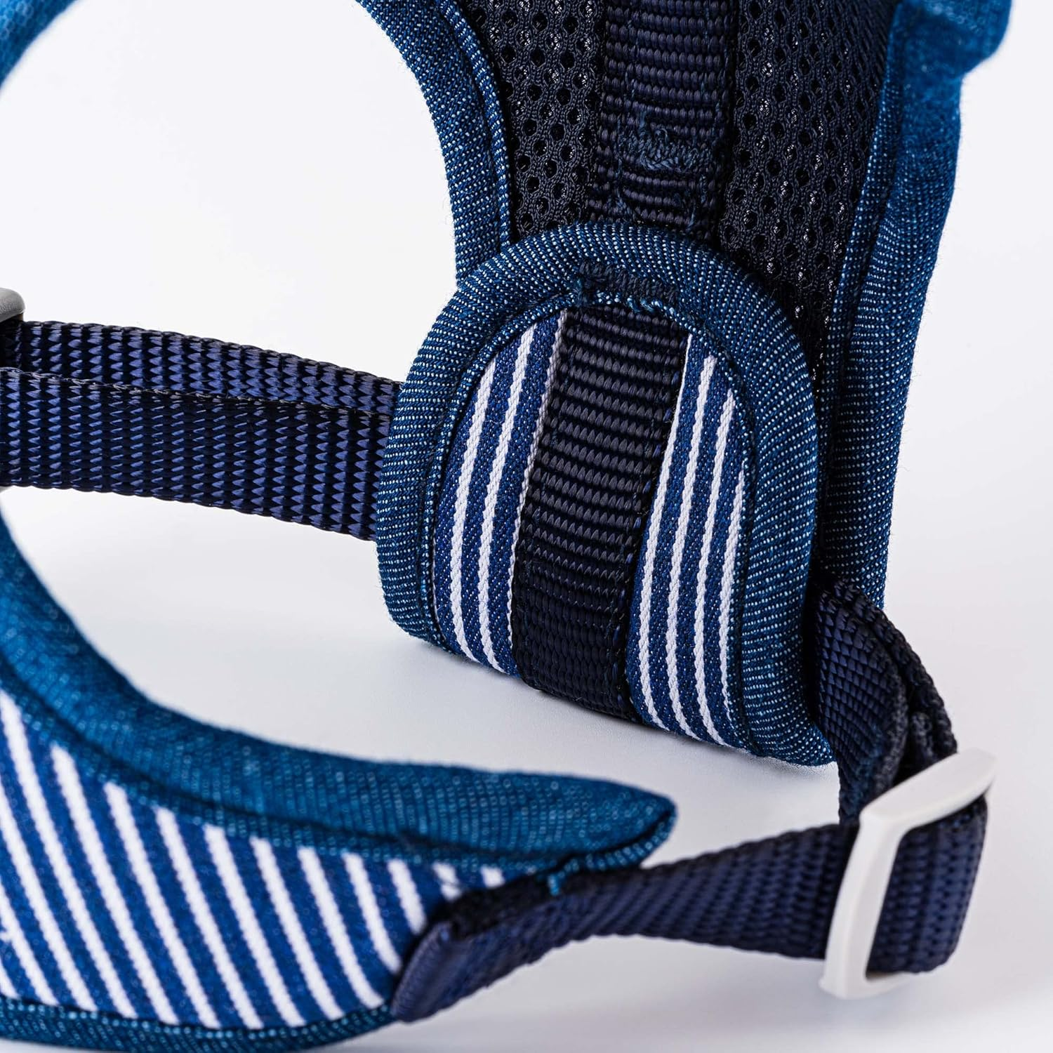 HUGO & HUDSON Dog Harness No Pull Adjustable Fabric Rear Buckle Pet Vest, Navy Striped, L image number 1