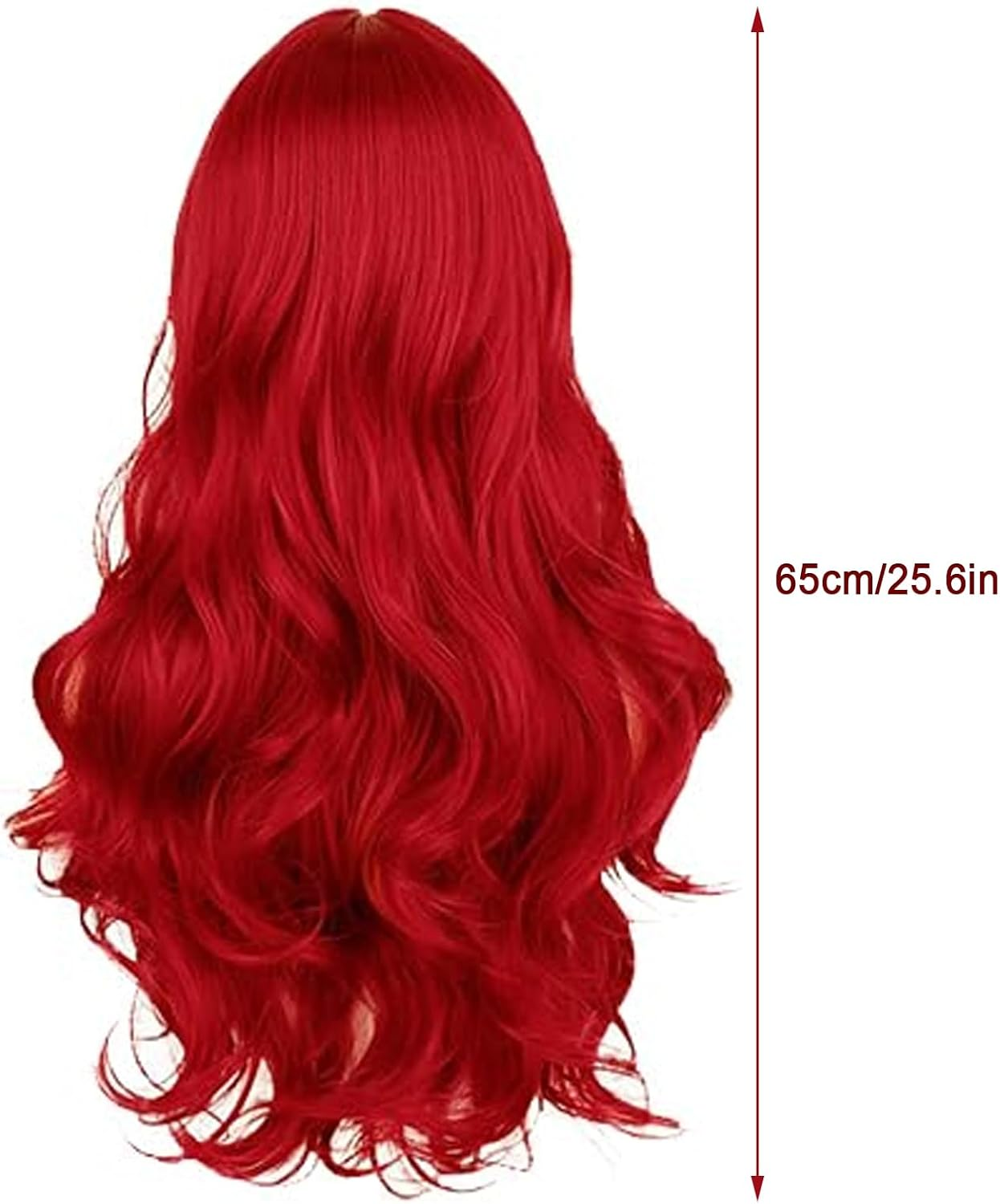 GYHWOFUL Red Wig Women'S Long - 60 Cm Wavy Middle Parting Synthetic Wig Women for Cosplay, Carnival, Halloween, Party & Daily Life, Natural Red Wig for Women image number 4