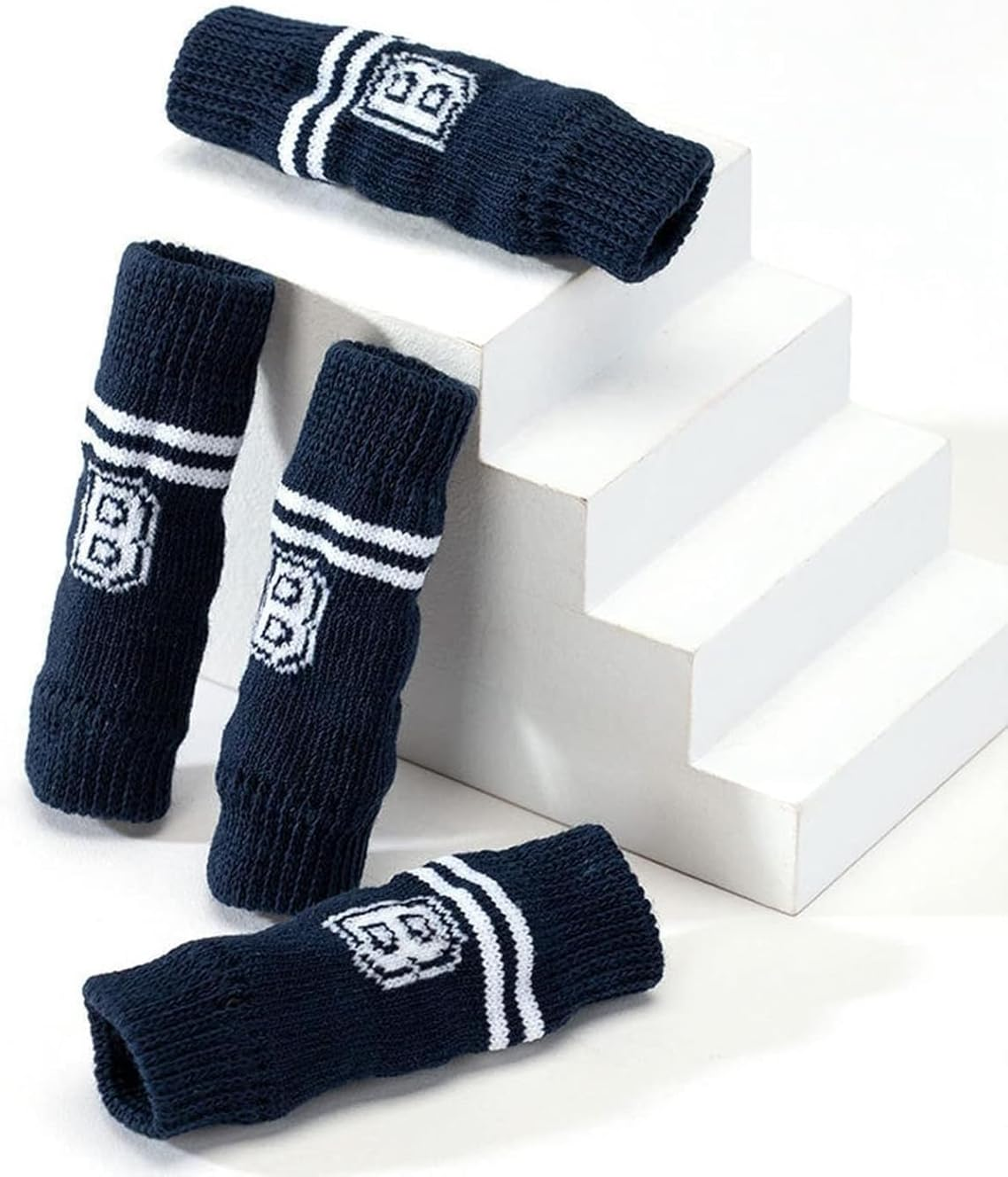 4Pcs Pet Dog Elbow Protector, Dog Elbow Sleeve Knitted Pet Leg Warmers Elastic Pet Leg Hock Protectors Warm Dog Hock Covers Pet Leg Sleeves (Black, 6.5 * 3.2Cm)