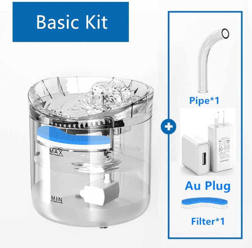 Pet Water Fountain Cat Dog Automatic Electric Sensor Drink Dispenser Filter AUS (Basic Kit(Au Plug)) image number 4