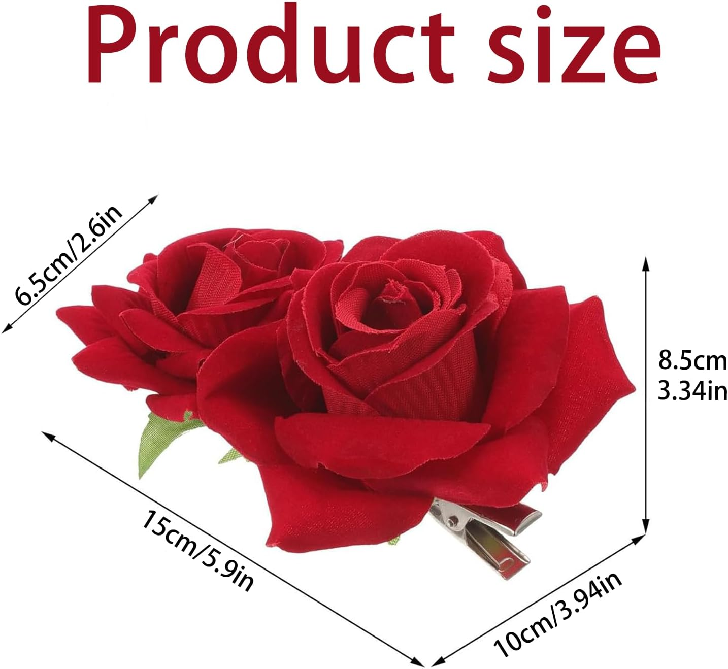 Rose Flower Hair Clips, Elegant Hairpins- Ideal for Women at Wedding Party, Mother'S Day, Suitable for Bridesmaids, Flamenco Dancers image number 2