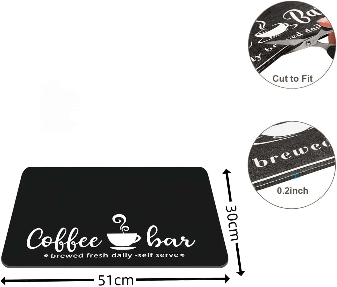 HOLADAWN Non-Slip Coffee Machine Mat, Absorbent Dish Drying Mat for Coffee Bar & Kitchen Counter Accessories image number 4