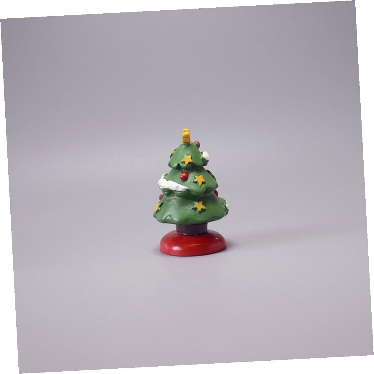 4Pcs Miniature Tree Christmas Decorations Resin Tree Models Festival Decoration for Home Ornaments image number 3