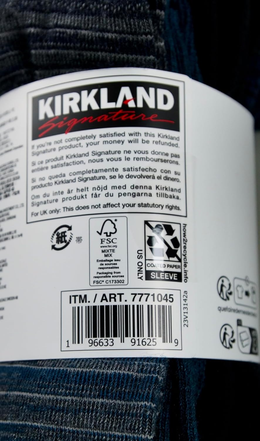 KIRKLAND Signature Ladies' Extra-Fine Merino Wool Crew Socks, Blue, 4 Pairs, Blue image number 2