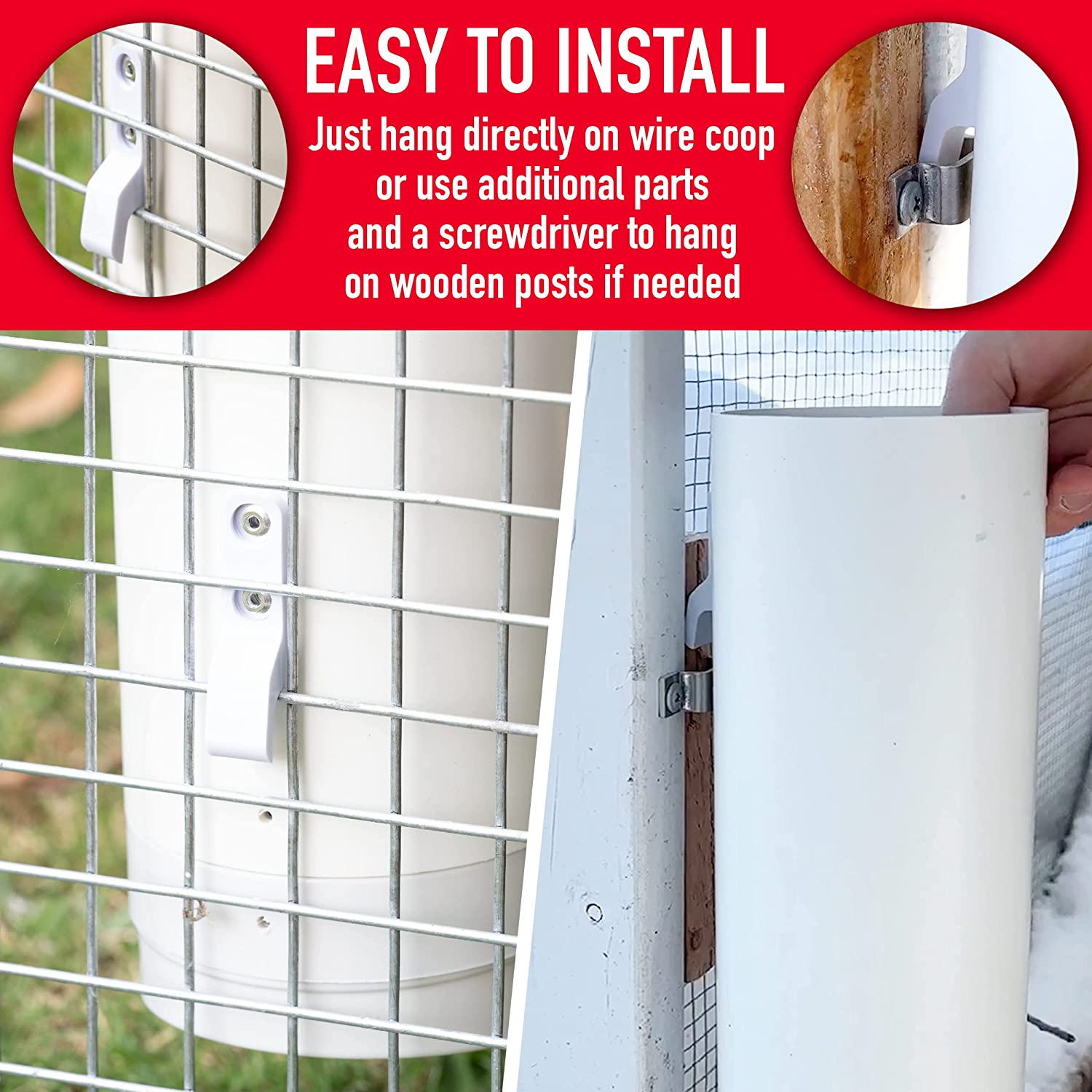 Royal Rooster Automatic Chicken Feeder with Gravity Feed Dispenser - 3Kg Feeder for Chickens, Chicks & Mixed Poultry - Hanging Chicken Poultry Feeder - Auto PVC Chicken Poultry Feeder with Rain Cover image number 4