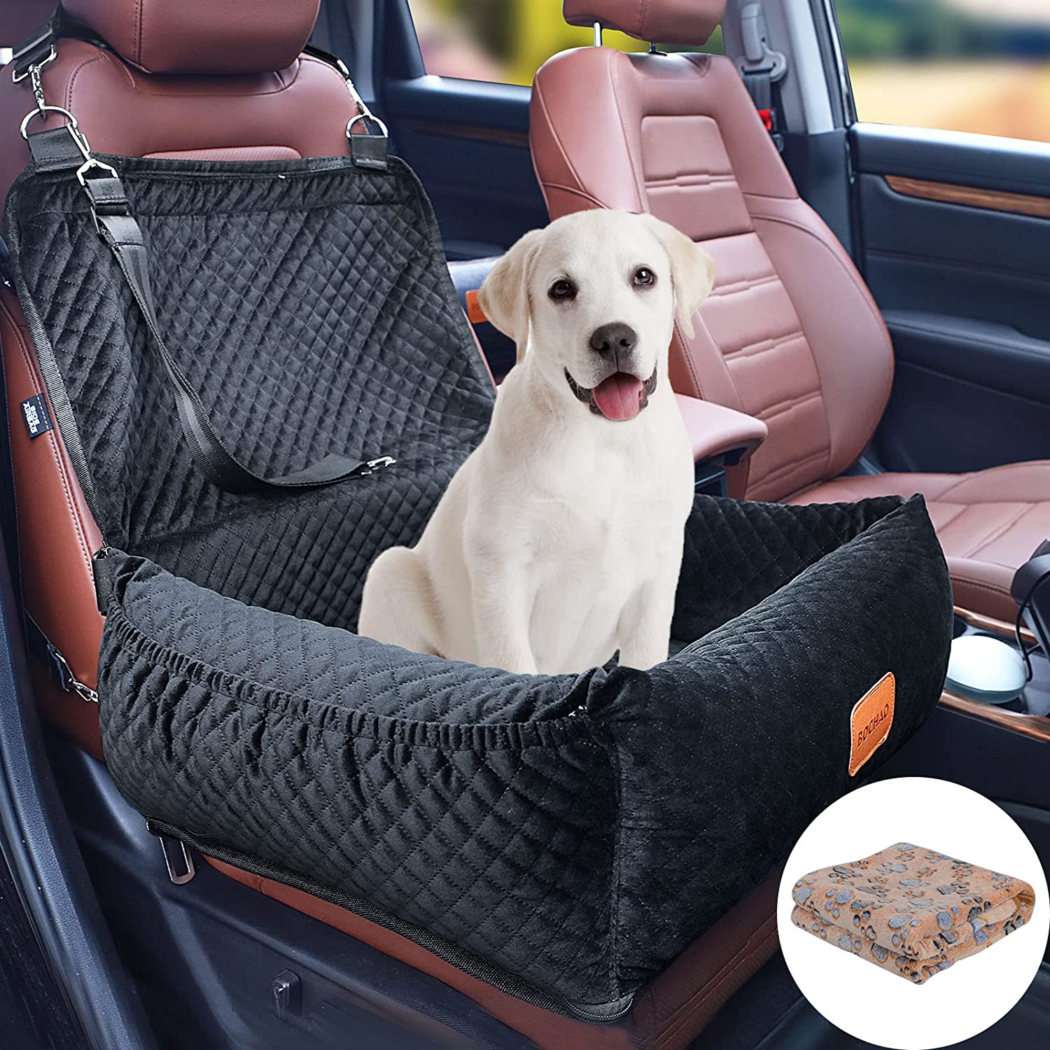 Pet Booster Seat for Medium Small Dogs - Multi-Function Dog Bed & Travel Bed, Comfortable & Safe, Removable & Washable, Fits Cars/Trucks/Suv image number 1